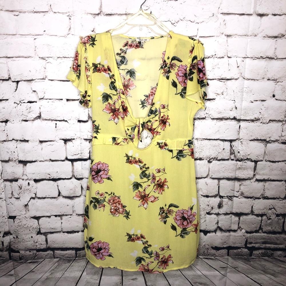 bleuh ciel Yellow Floral Mini Dress
